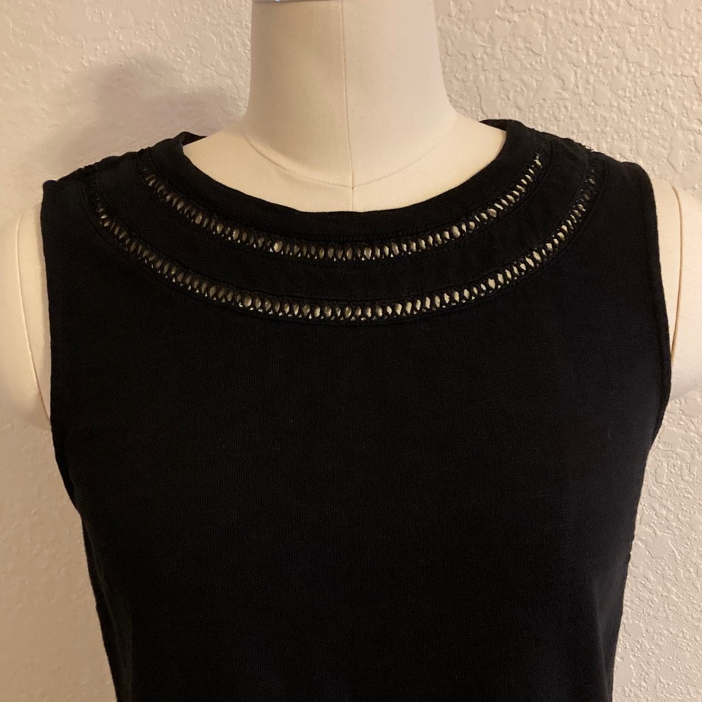 Talbots Elegant Black Cotton Mini Dress